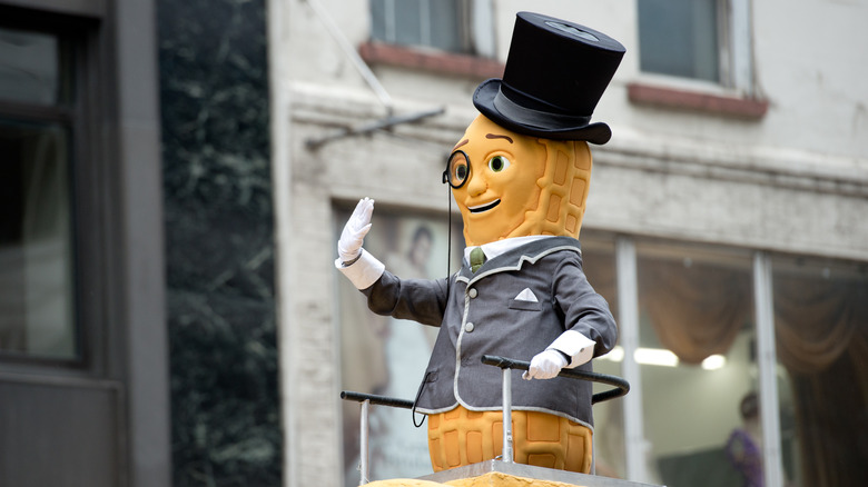 A smiling Mr. Peanut