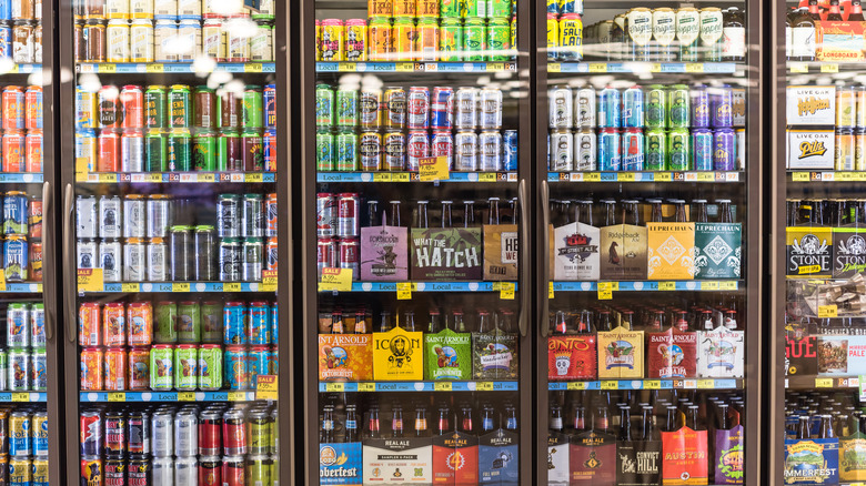 craft beer selection at supermarket