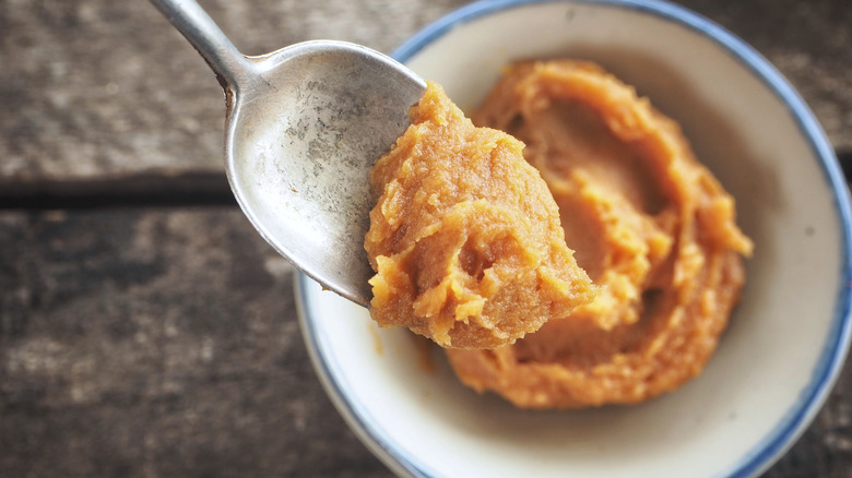 Miso paste in bowl