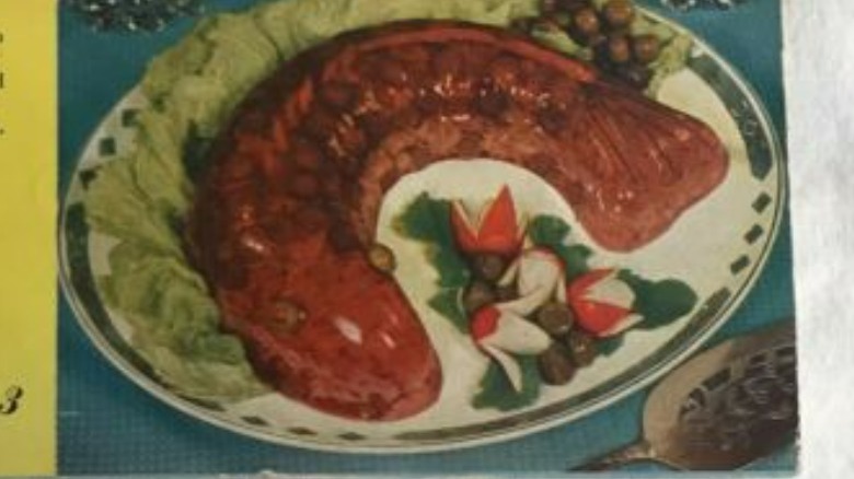 A Jell-O fish from the cover of a 1940's cookbook