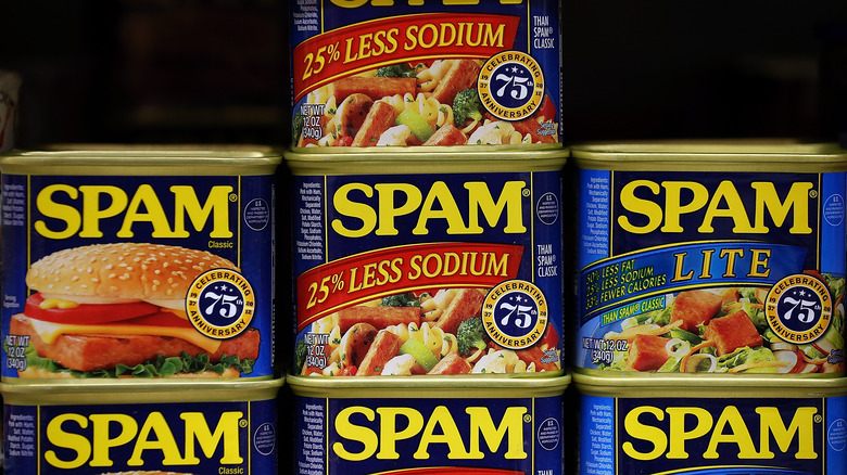 Spam cans stacked on top of each other