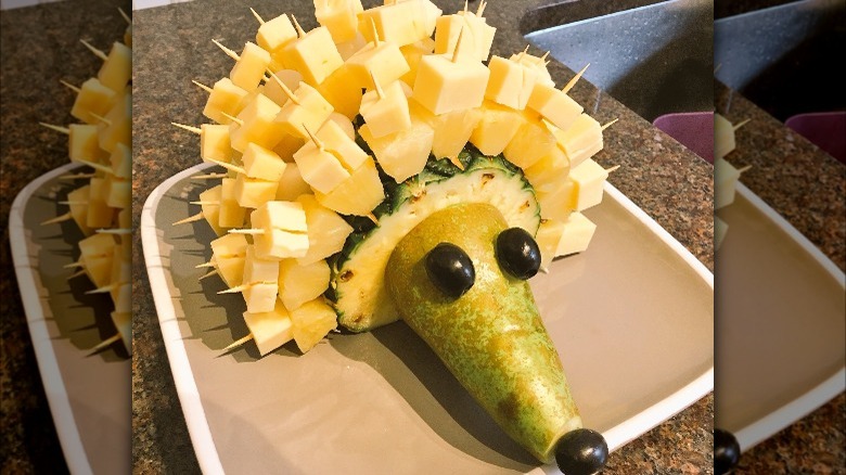 Cheese and pineapple hedgehog