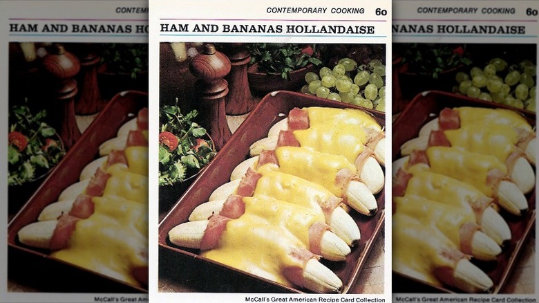 Ham and banana hollandaise