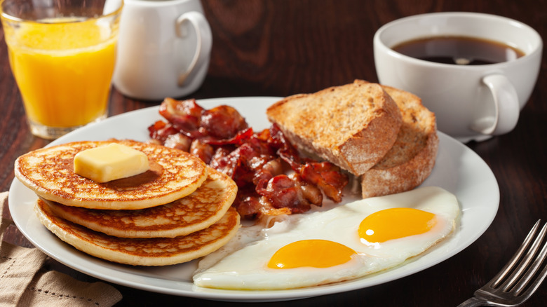 Continental breakfast with coffee