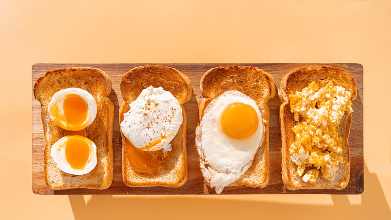 Eggs on toasted bread