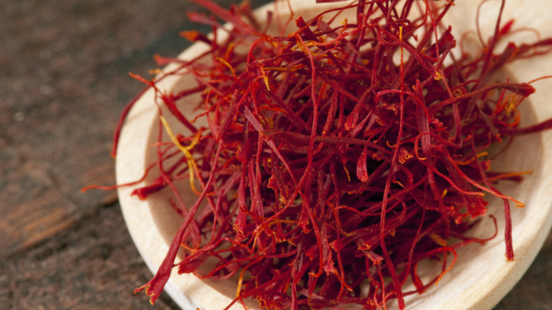 saffron threads in bowl