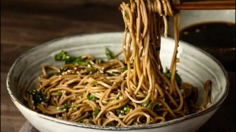 bowl of millet noodles