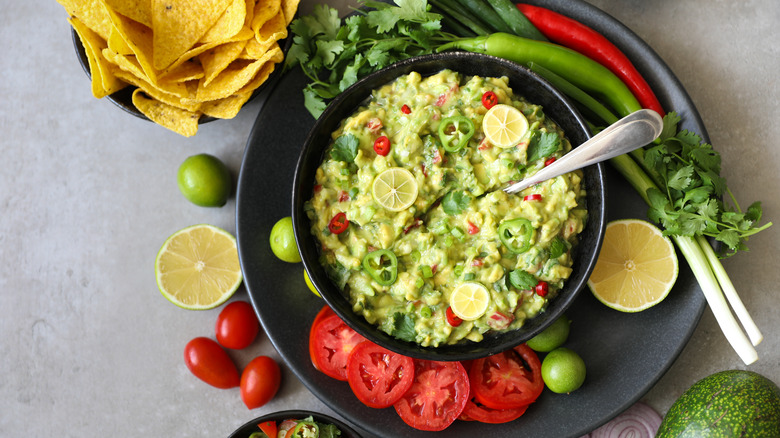 guacamole with chips