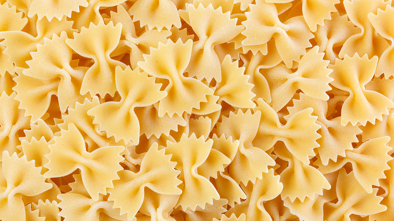 Bowtie pieces of pasta