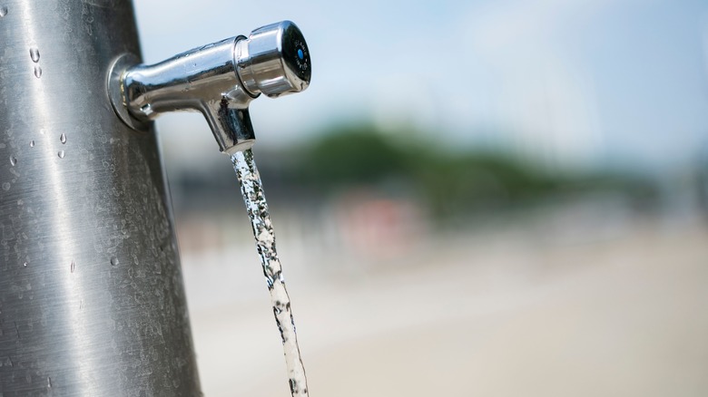 Tap water dripping