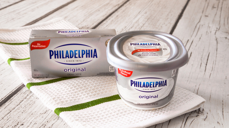 two containers of cream cheese