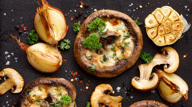 Stuffed portobello mushrooms