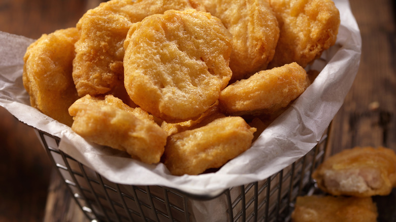 Chicken nuggets in basket