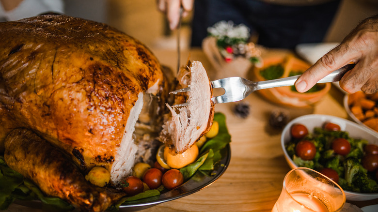 Thanksgiving turkey on table