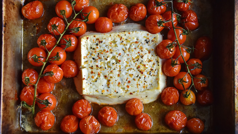 Baked tomatoes and feta