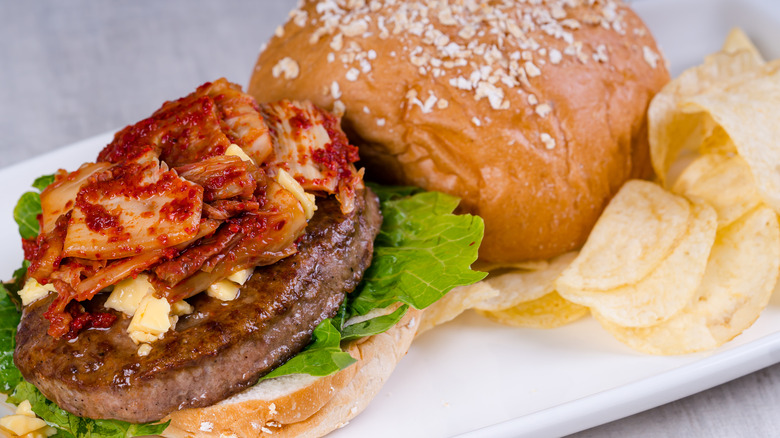 Burger with kimchi