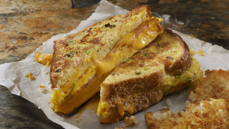 Crispy grilled cheese sandwich