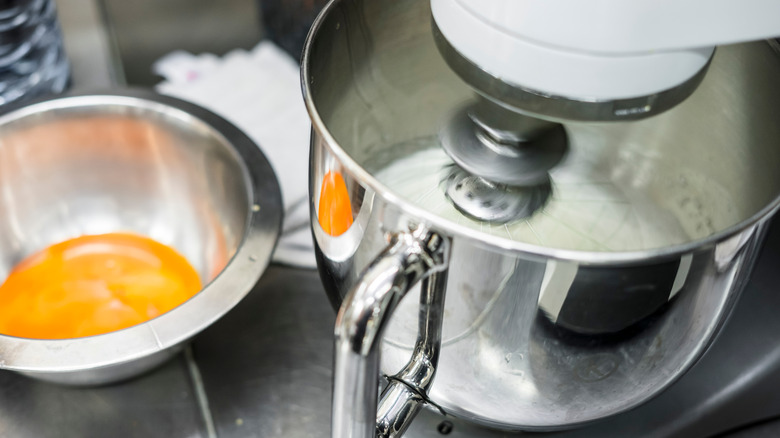 Egg whites in a stand mixer