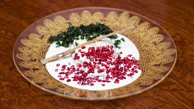 Chiles in nogada on plate