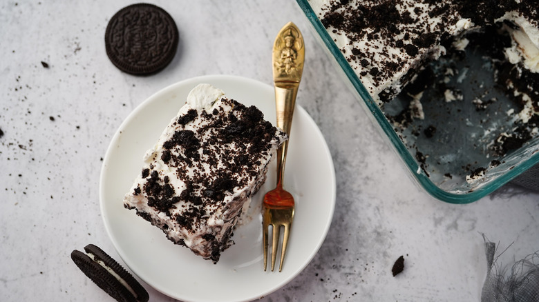 icebox cake made with Oreos