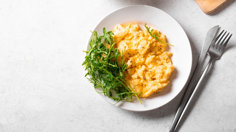 Plate of scrambled eggs