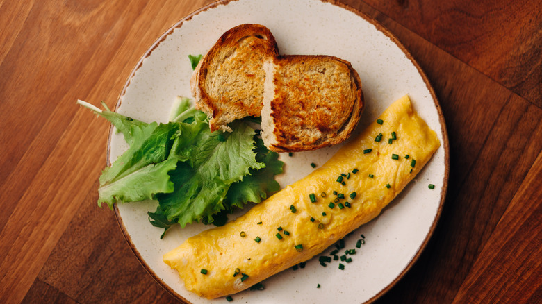 French rolled omelet on plate