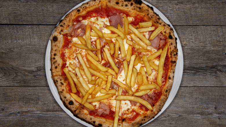 pizza with fries