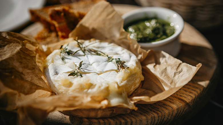 Oven-baked brie