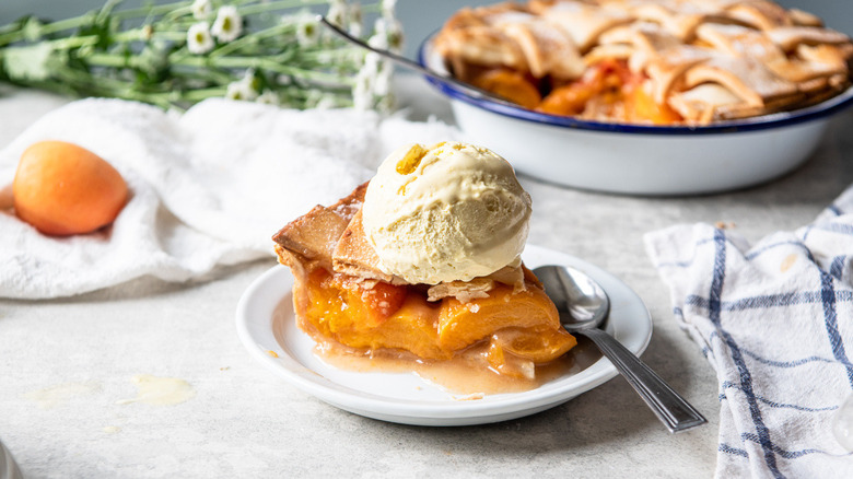 slice of apricot pie