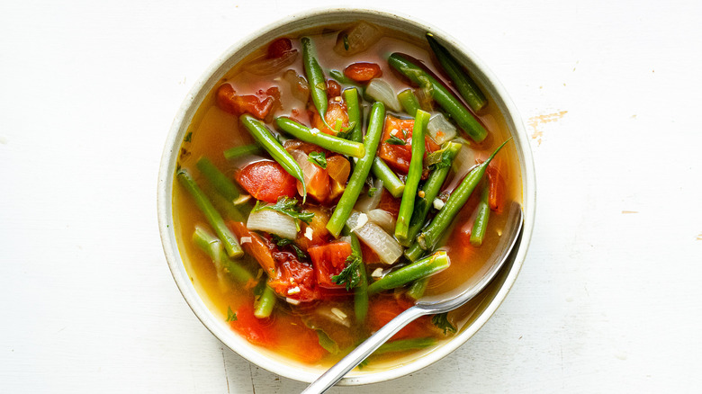 bowl of green bean soup