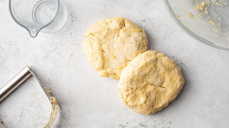 dough shaped into discs