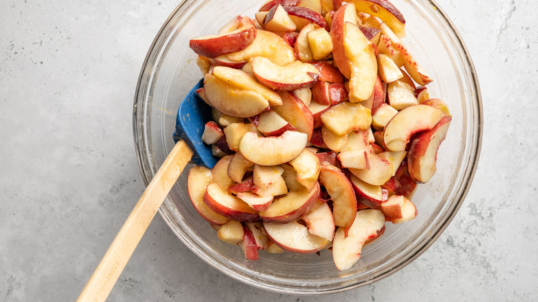 bowl of peach mix 