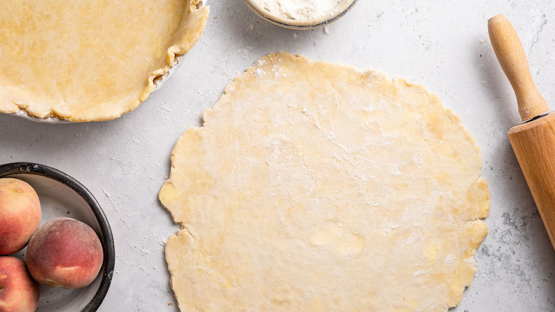 pie dough in pan