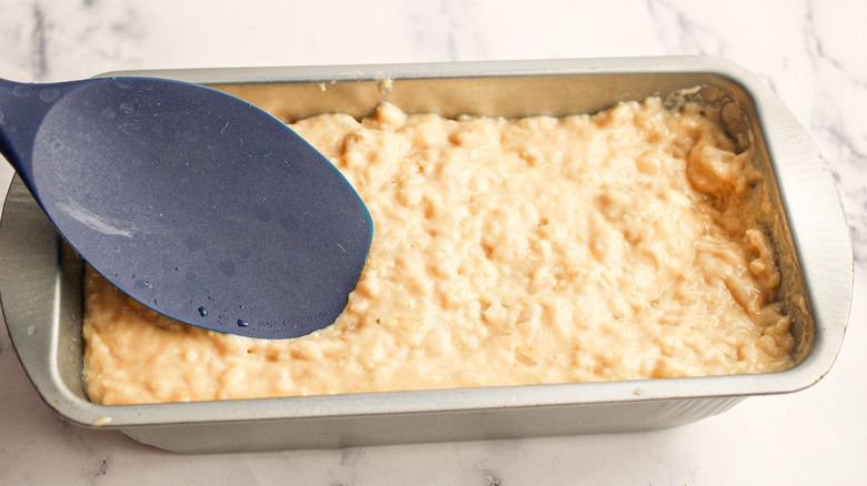 The bread batter ready to bake