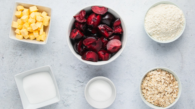 ingredients for plum crumble