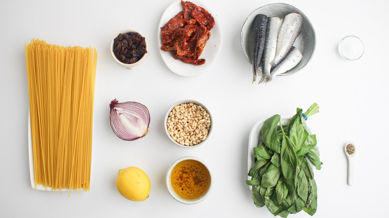 Sardine and assorted ingredients