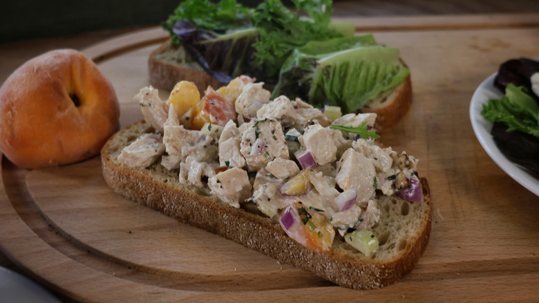 open face chicken salad sandwich