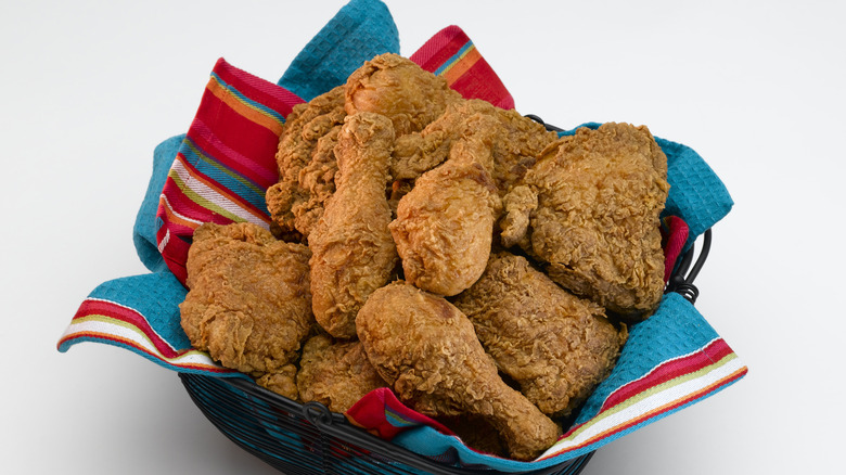 fried chicken in basket