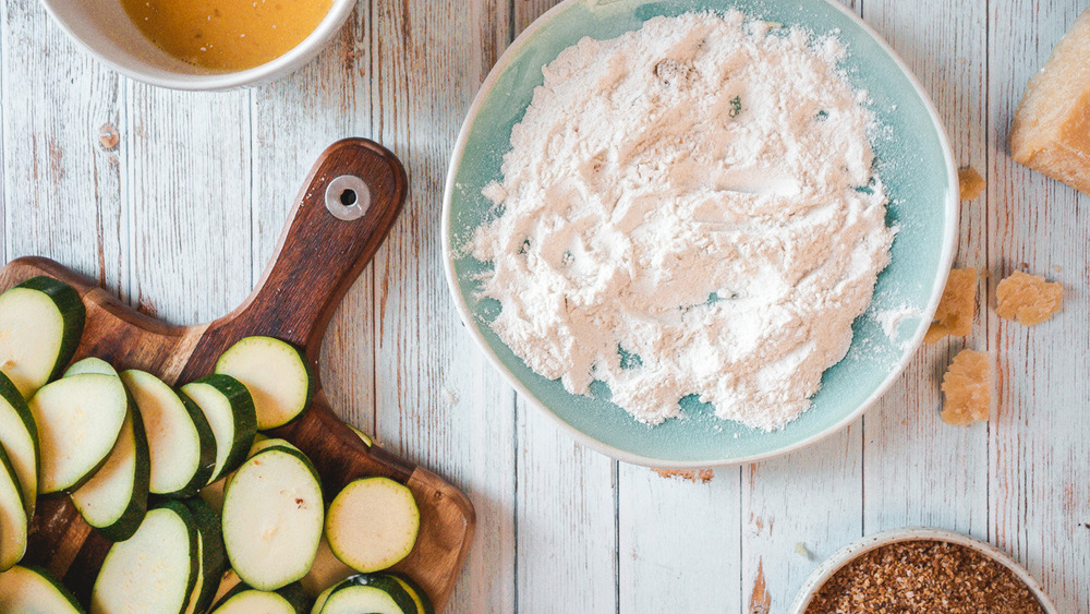 work station for fried zucchini