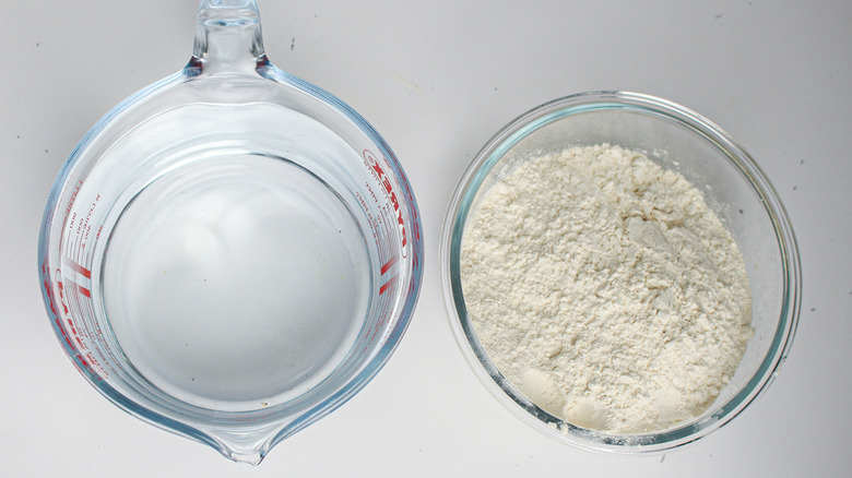 ingredients for from-scratch sourdough starter