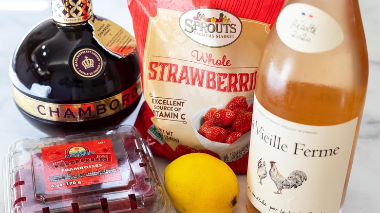 Ingredients to make frosé