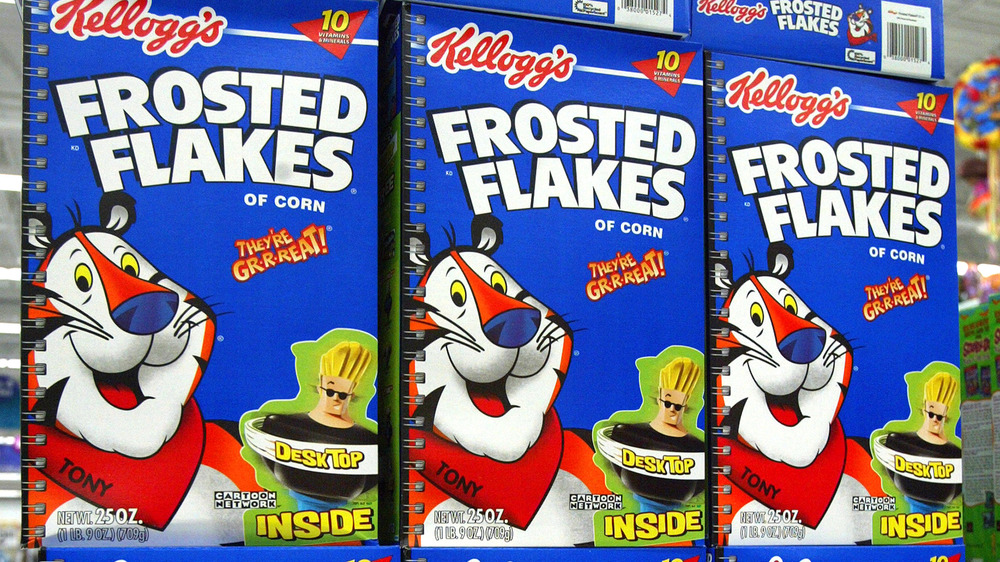 Frosted Flakes cereal boxes