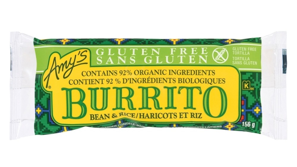 Amy's gluten-free bean and rice burrito