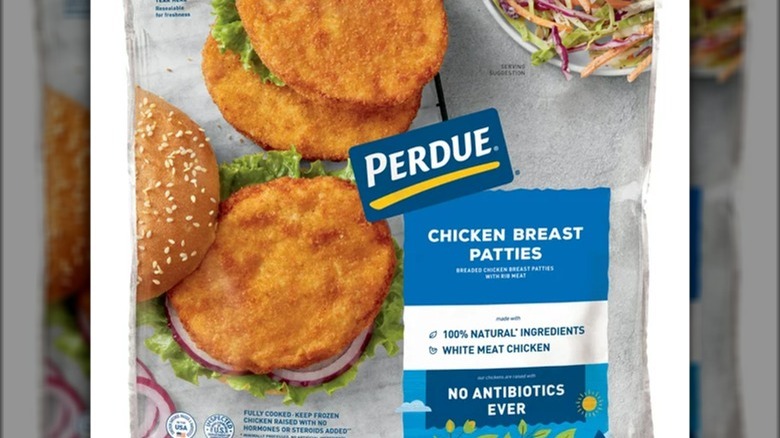 Perdue chicken breast patties packaging