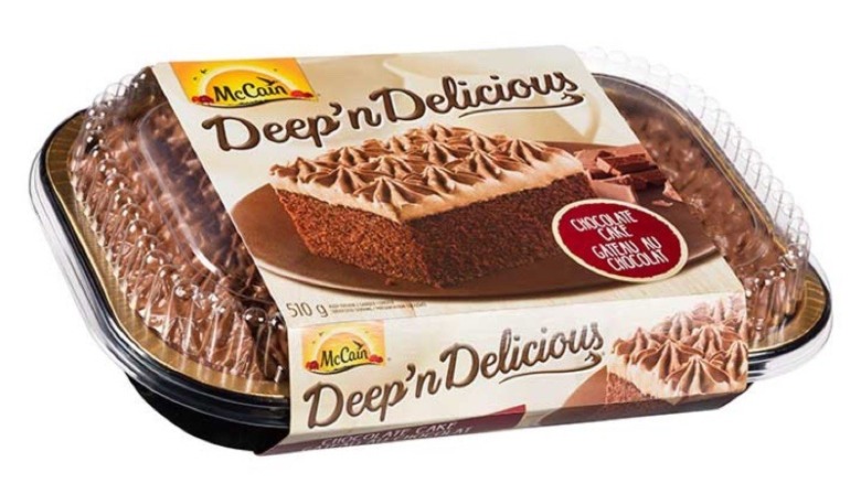 Pcckage of McCain Deep'n delicious frozen cake