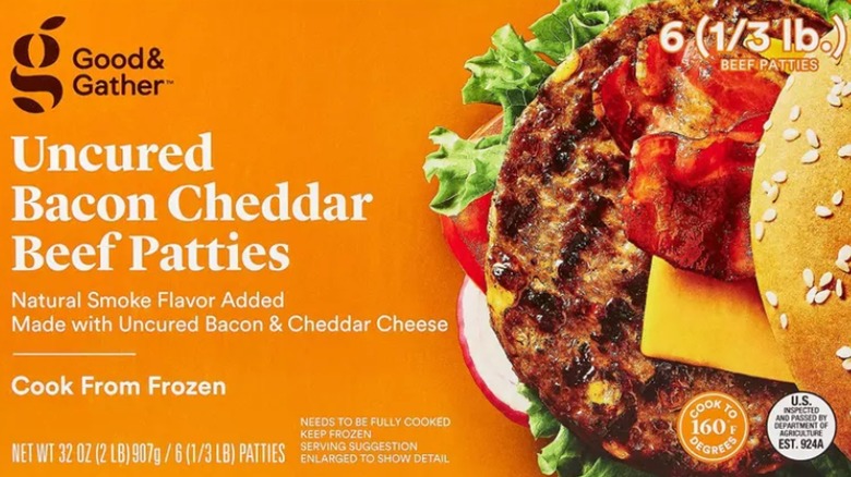 target uncured bacon cheddar patties