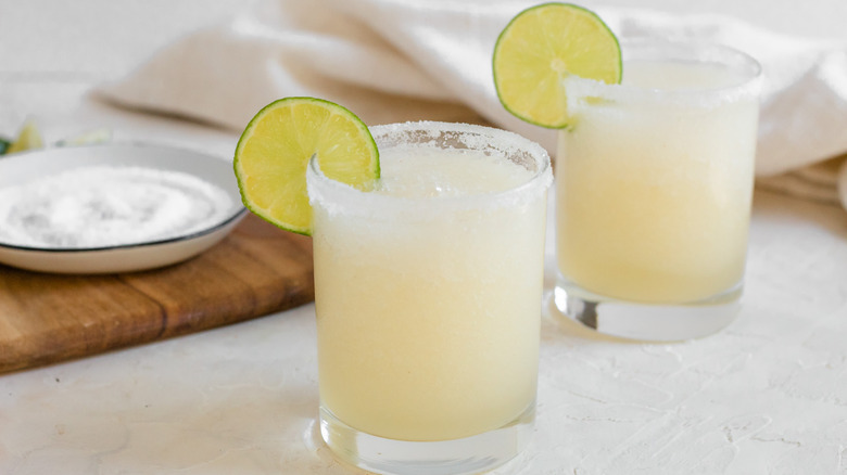 frozen margaritas in glasses