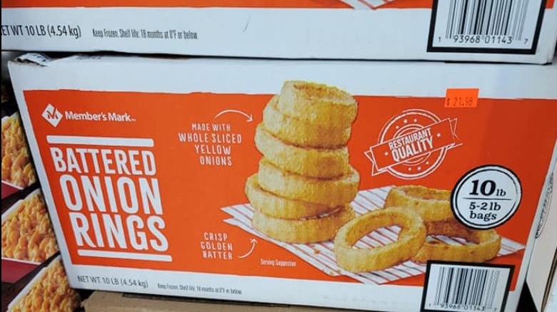 Boxes of Member's Mark Battered Onion Rings from Sam's Club