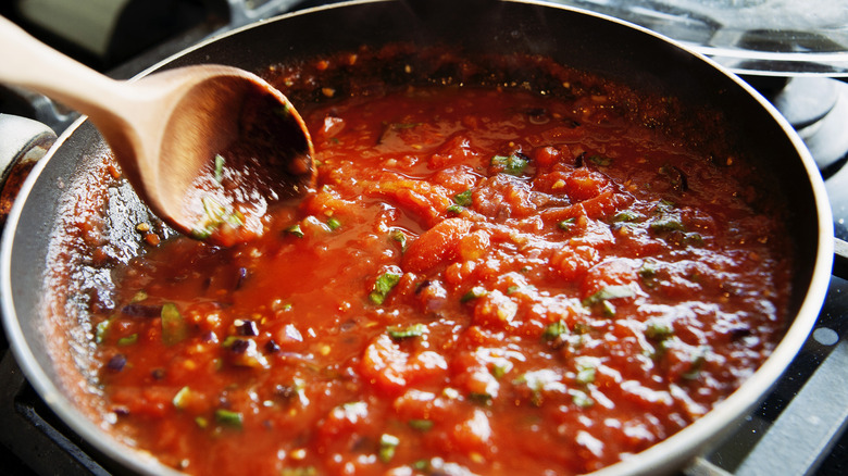 making tomato sauce