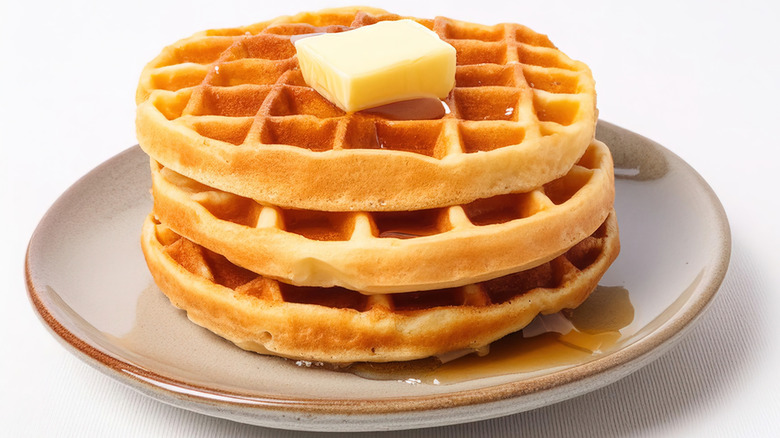 Waffles on a plate